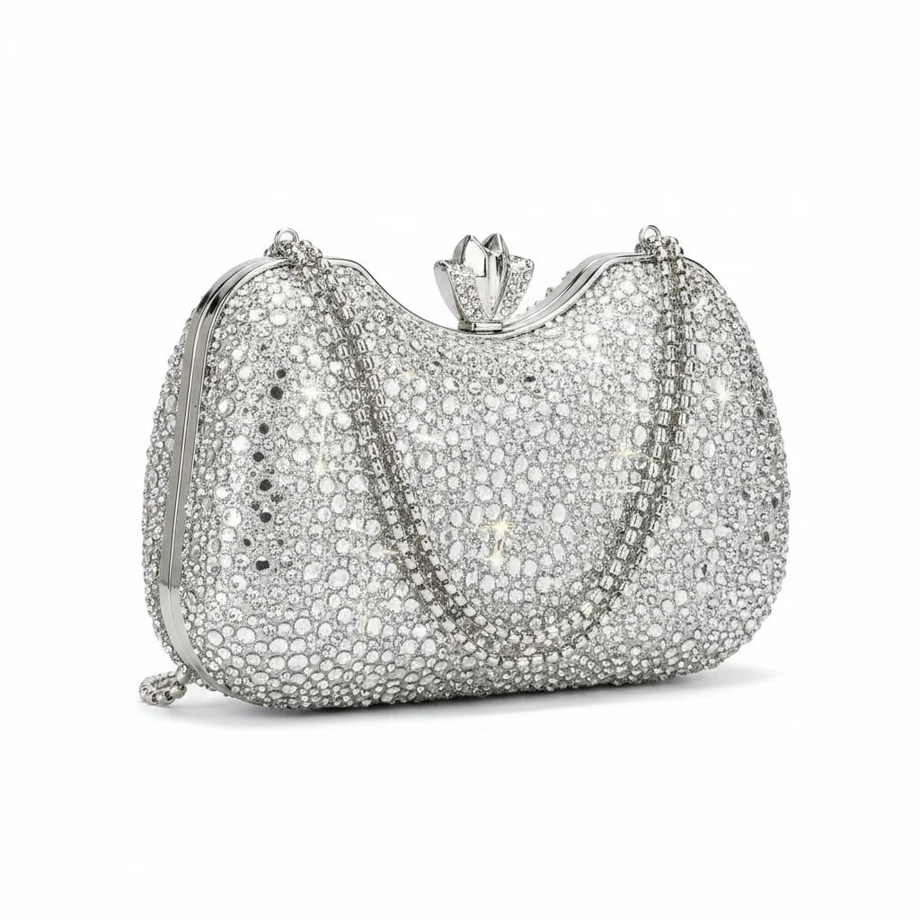 Luxury Crystal Clutch Bag for Women | Bridal, Party & Wedding Evening Bag